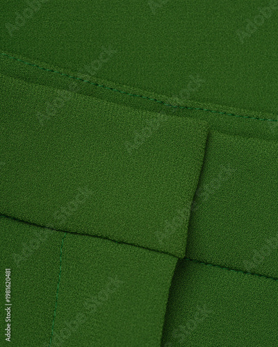 Green Shorts Fabric Seam Detail Closeup