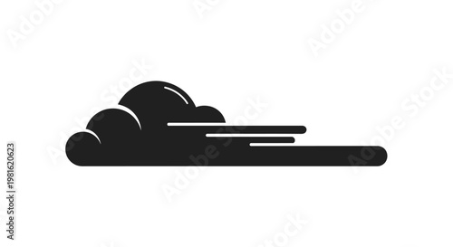 Cloud Icon Simple Black Design.