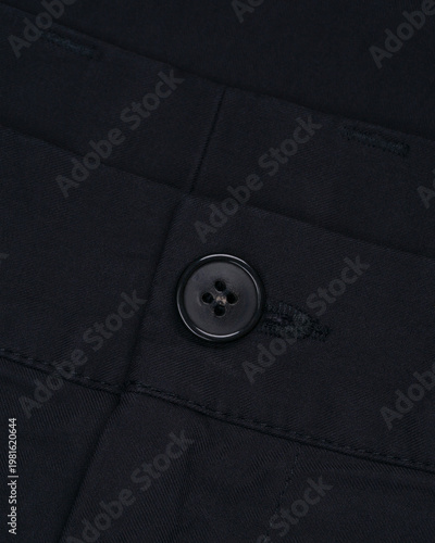 Cotton Trousers Button Detail Closeup