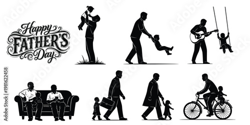 Father's day silhouettes celebrating bonds and shared moments with family