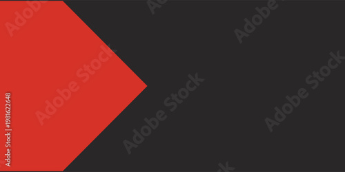 Texture of black paper background, half two colors with red arrow, macro. Structure of dense craft cardboard. stock photo
