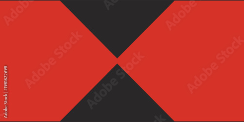 Texture of black paper background, half two colors with red arrow, macro. Structure of dense craft cardboard. stock photo