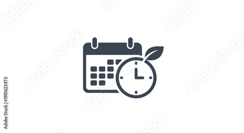 Calendar Clock Time Schedule Icon.