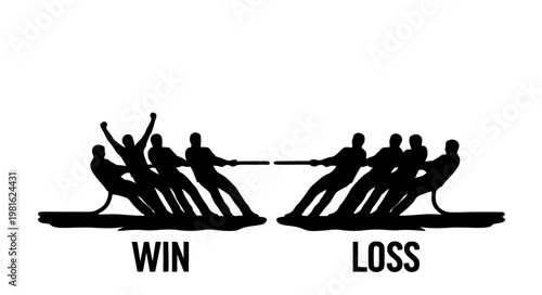 Competition Balance Vector – Win Loss Tug of War Concept