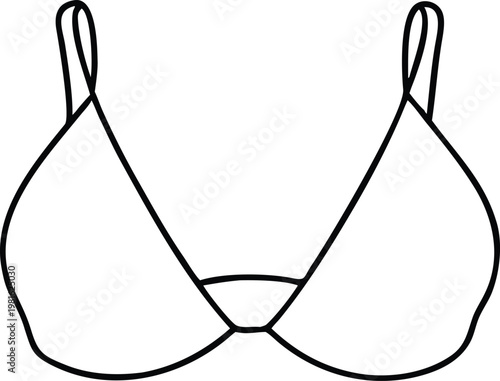 Sleek line illustration of a womens everyday bra or supportive bikini top