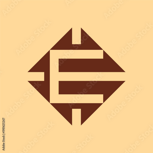 Letter E Arrow Diamond Logo