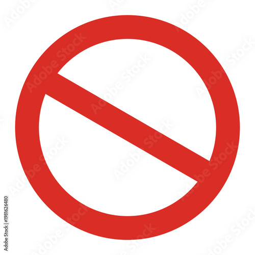 Prohibition sign red Symbol Icon No Symbol for Warnings, Signs, and UI Design