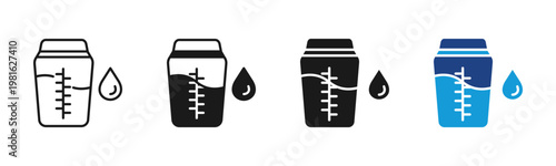 Milk Storage icon set multiple style collection