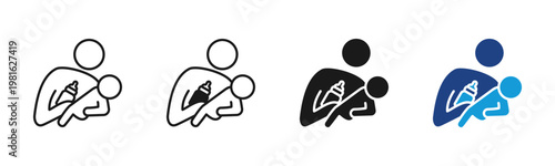 Bottle Feeding icon set multiple style collection