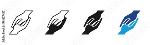 Skin Contact icon set multiple style collection