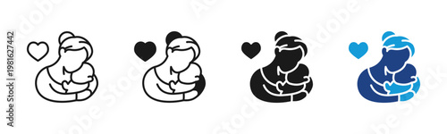 Mother Bond icon set multiple style collection