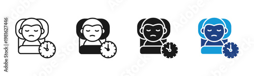 Sleep Cycle icon set multiple style collection