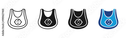 Bib icon set multiple style collection