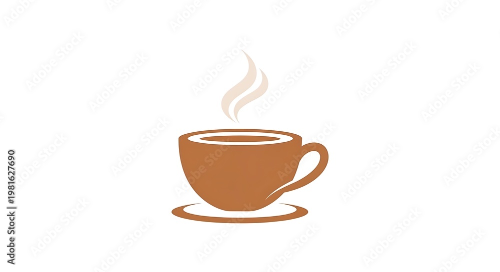 Obraz premium Steaming hot coffee cup icon design.