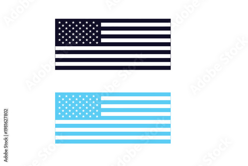 American flags in two color schemes a patriotic display of national symbolism