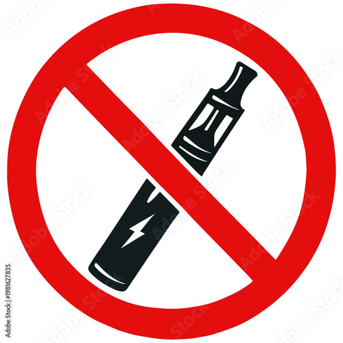 No vaping sign red circle prohibited vape e-cigarette
