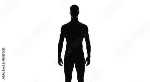 Abstract human male body silhouette graphic design with a minimalist aesthetic