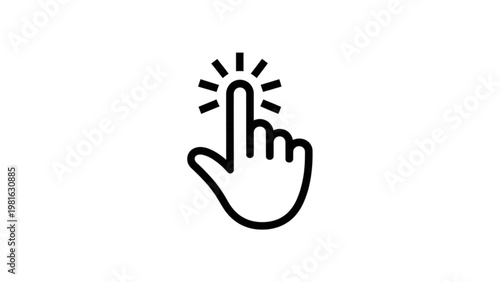 Hand Cursor Grabbing Icon  Digital Interaction Vector Illustration