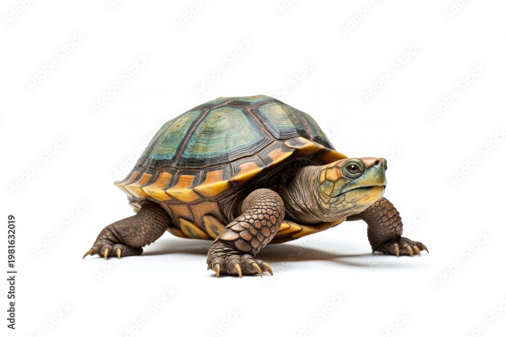 Obraz premium Turtle reptile animal white background.