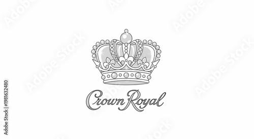 Regal Crest Emblem with Elegant Script Typography Below