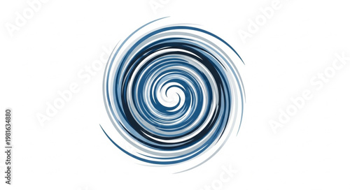 Abstract Blue Swirl - Dynamic Circular Motion with Watercolor Texture.