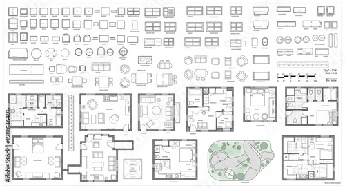 Architectural Floor Plan Designs - A Detailed Collection of Layouts.