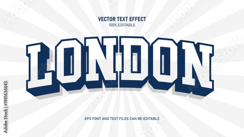 Obraz na plátně London text effect, sport varsity style text effect
