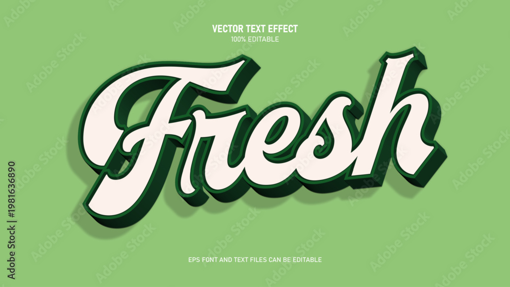 Naklejka premium Fresh 3d text effect