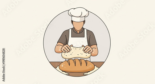 Baker Shaping Dough - Culinary Artistry in the Kitchen.