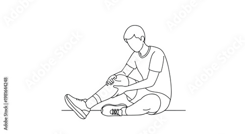 A person sitting on the floor while holding their painful and injured knee leg