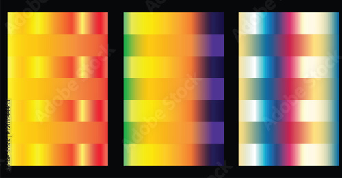 Abstract gradient trio a study in color transitions and visual harmony