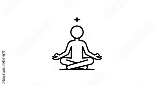 Meditating Figure with Shining Star Above Head