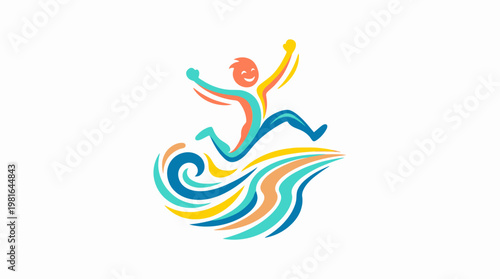 Joyful Icon of a Person Jumping and Celebrating Freedom Concept