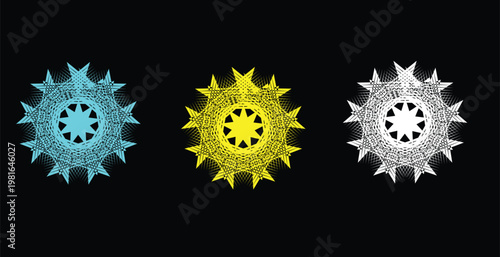 Abstract yellow radial burst with glowing center
