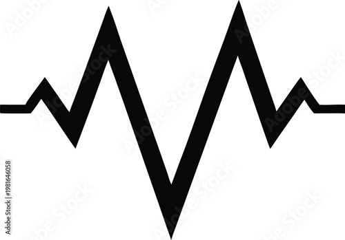 Black ecg line on a white background symbol