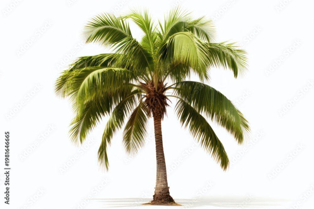 Obraz premium Palm tree plant white background tranquility. AI generated Image by rawpixel.