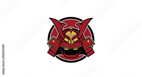 Samurai Warrior Helmet Emblem - Traditional Japanese Warrior Protection