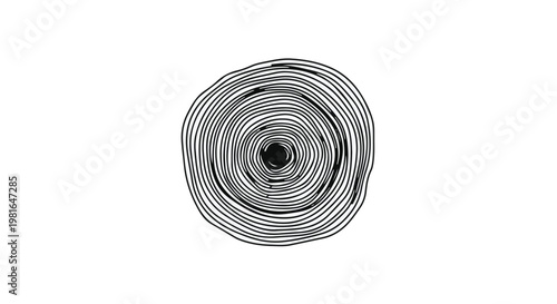 Swirl icon depicts a continuous circular motion formed by thin black lines creating a hypnotic vortex effect suitable for abstract design projects and creative digital art backgrounds.