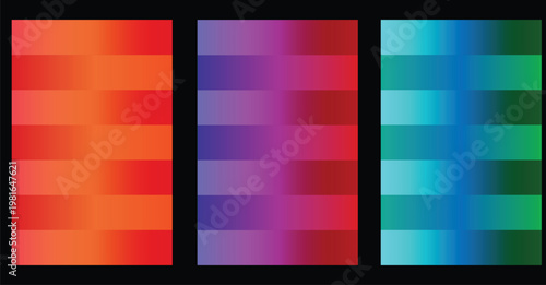 Gradient color blocks a visual spectrum of red purple and teal