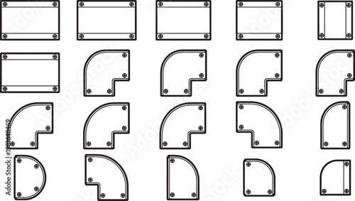 Variety of construction parts icons for different usage, the design in simple style.