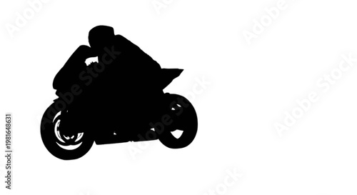 A person riding a motorcycle isolated on transparent background, Vector