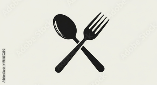 Crossed Spoon and Fork - Culinary Symbol for Food and Dining.
