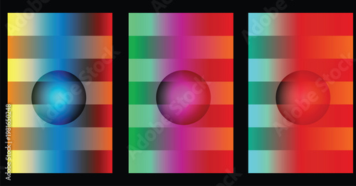 Optical illusion with ellipses and colorful gradients