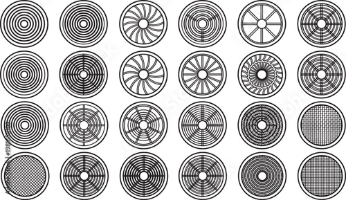 Circular patterns showcase a spectrum of meticulously crafted designs, providing an exploration of visual aesthetics and intricate radial arrangements.