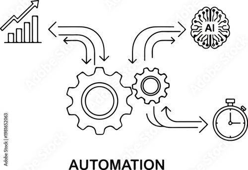 Automation Minimal Business Icons for Automated Processes