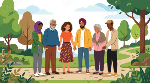 People gather for National Day of Prayer in a serene park