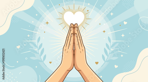 People observe National Day of Prayer with clasped hands and heart