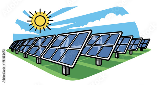 Solar panels renewable energy system.