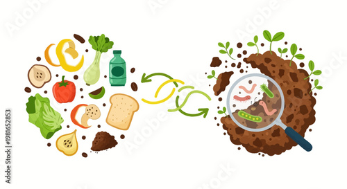 Food Composting Microscope Worms Soil.