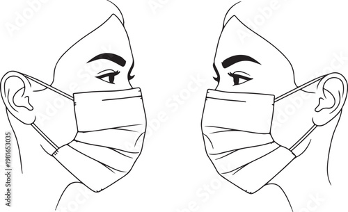 Coronavirus prevention banner for social media. I stay at work for you, you stay at home for me. Concept covid-19 quarantine lockdown. Flat vector illustration